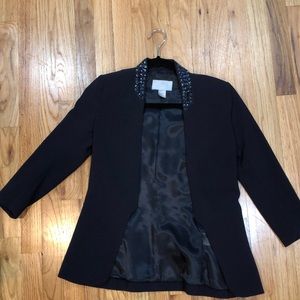 Blue h&m blazer worn once with jeweled colar